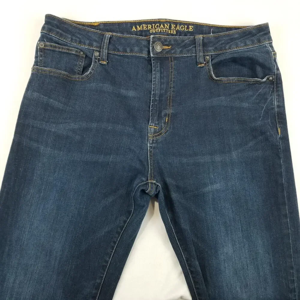 American Eagle Outfitters Original Boot Jeans Mens 36x34 Blue Extreme Flex Denim
